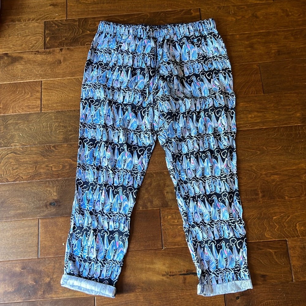 Lilly Pulitzer mid-rise Taron linen pant.